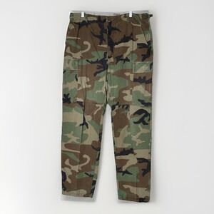 Military Hot Weather Woodland Camo BDU Pants Medium Long Cargo 36x31